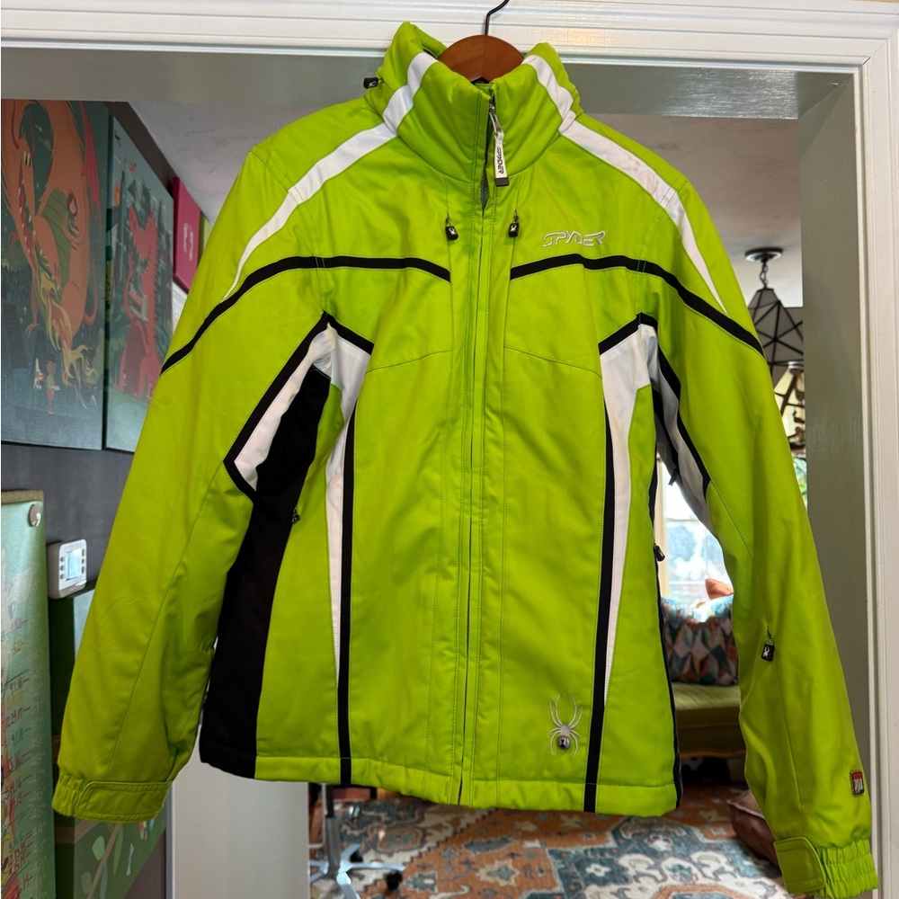 Spyder Kids Neon Green Puffer Jacket